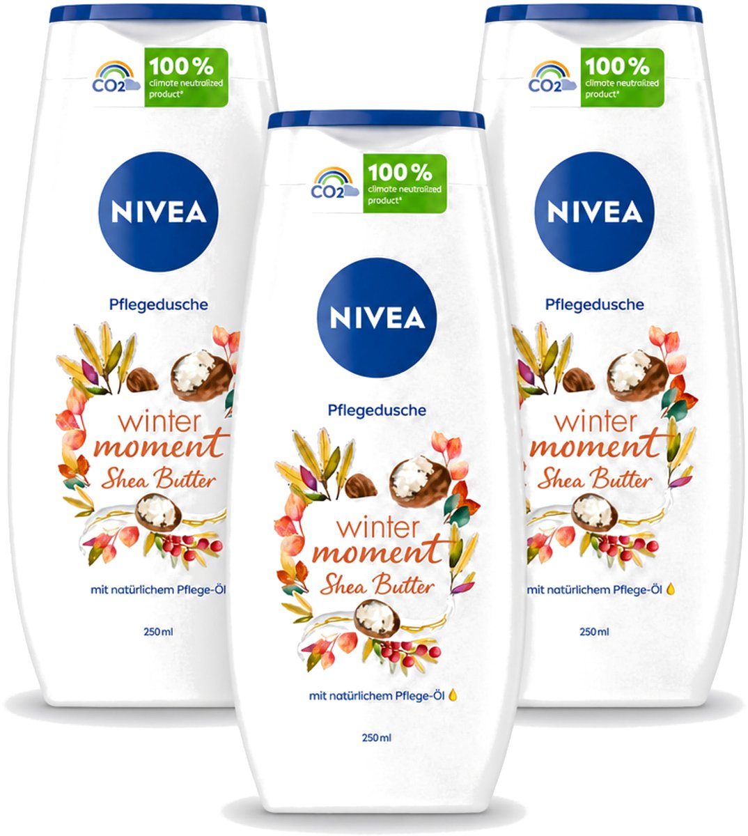 3 x Nivea - Douchegel - Winter Moment Shea Butter - 250 ml - Voordeelverpakking - 3 stuks
