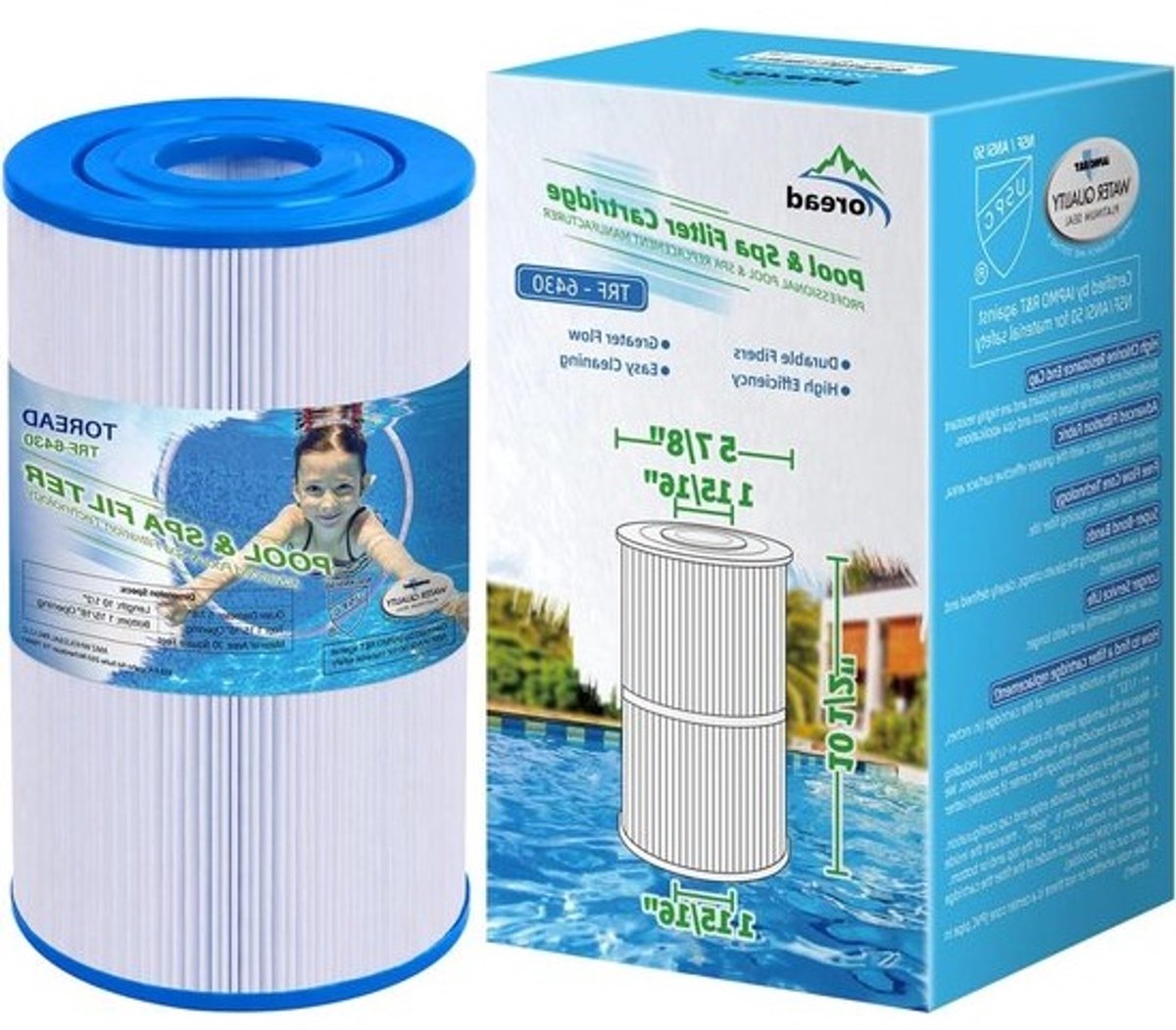 Hot Springs Spa Filters vervanging voor Watkins 31489 Unicel C-6430 Pleatco PWK30 Filbur FC-3915 73178 73250 71825 P/N0969601 Hot Tub Filters - vervangende filter voor bubbelbad - 1 Pack