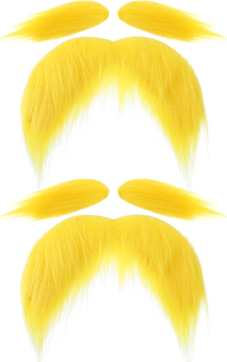 2 Sets Wenkbrauwset Gele Nepbaard voor Creatieve Make-up en Cosplay Accessoires