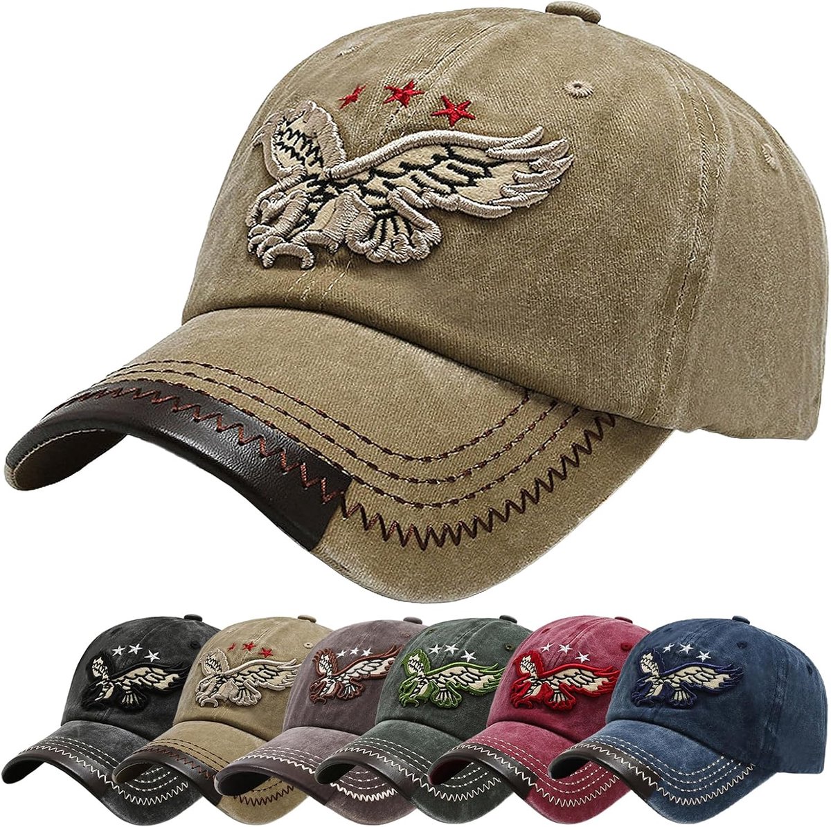 Baseball Cap Basecap Unisex Verstelbare Retro Baseball Hoed, Katoen Zomerhoed Zonnehoed Sportieve Outdoor Caps Hoeden Geborduurde Eagle Verstelbare Zonnebescherming
