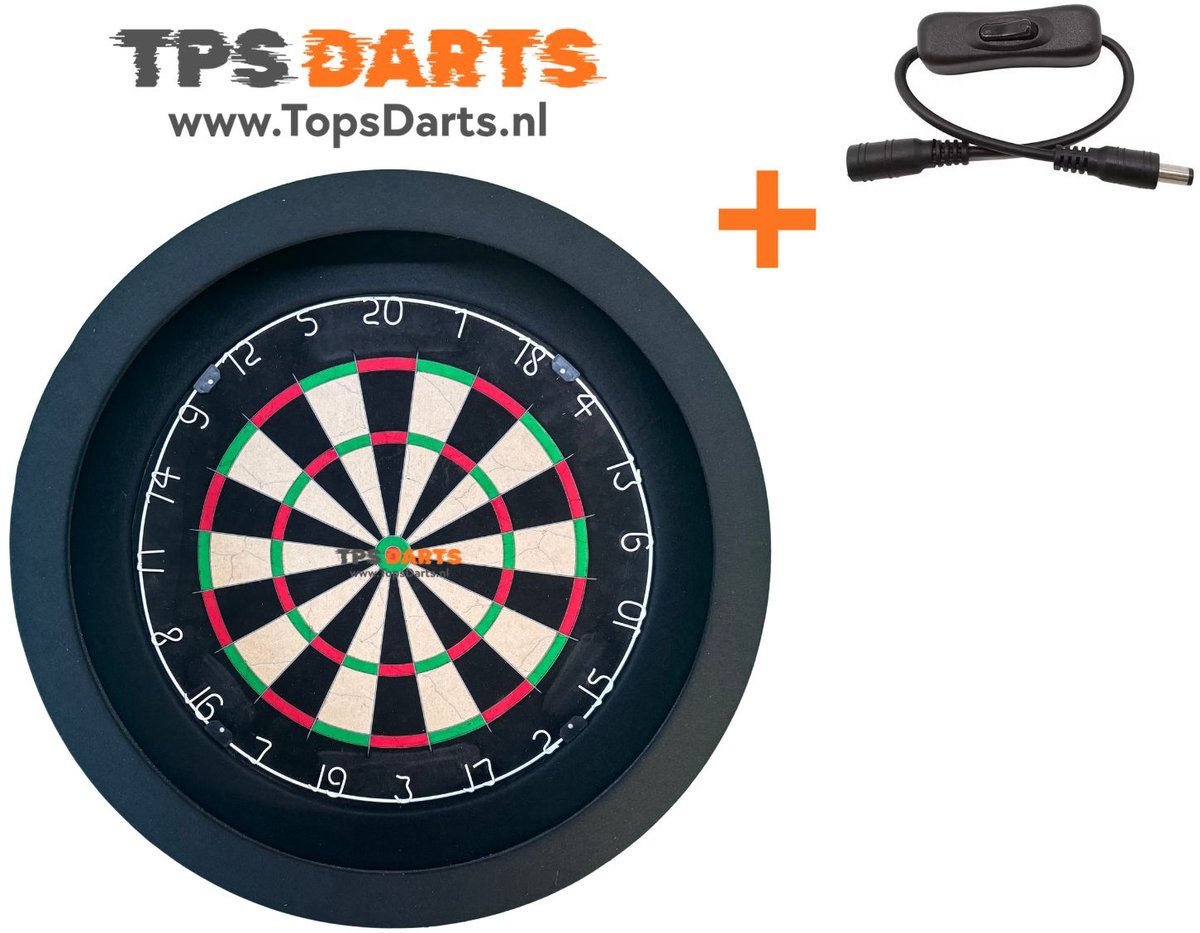 Tops darts - Pure Black - standaard Dartbord verlichting - zwart- Led surround dartbord verlichting- dartbord verlichting
