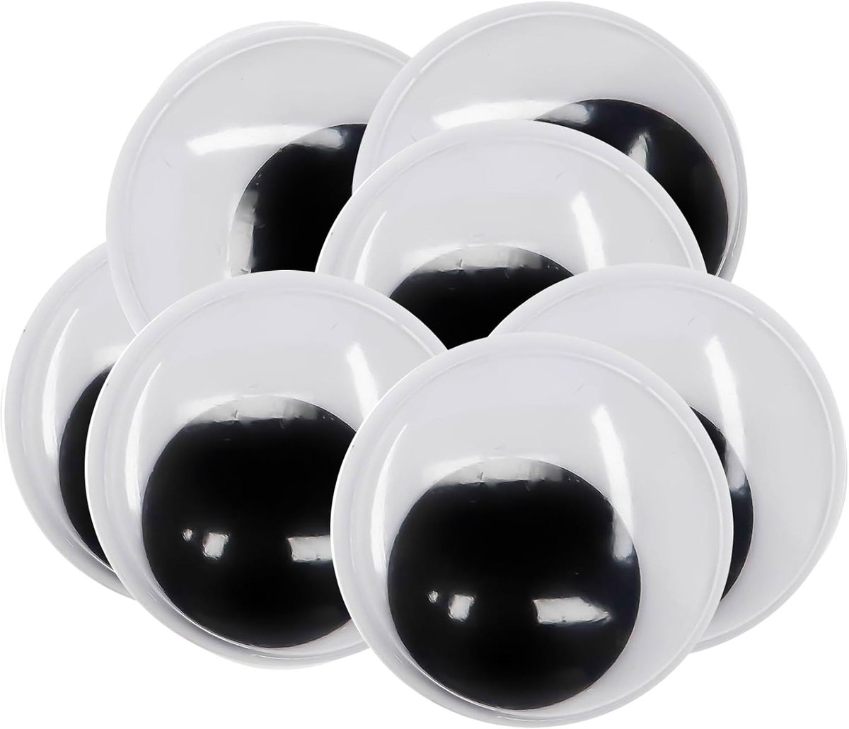 8 stuks Zelfklevende Wiebelogen Rond Zwart Wit 50 mm Googly Eyes Kunststof Ogen voor Scrapbooking Kunsthandwerk Accessoires