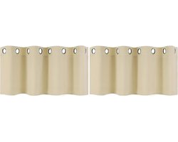 Set van 2 gordijnen, ondoorzichtige gordijnen met ringen, verduisteringsgordijn, kort, vitrage, bistrogordijn, modern, voor keuken, kantoor,