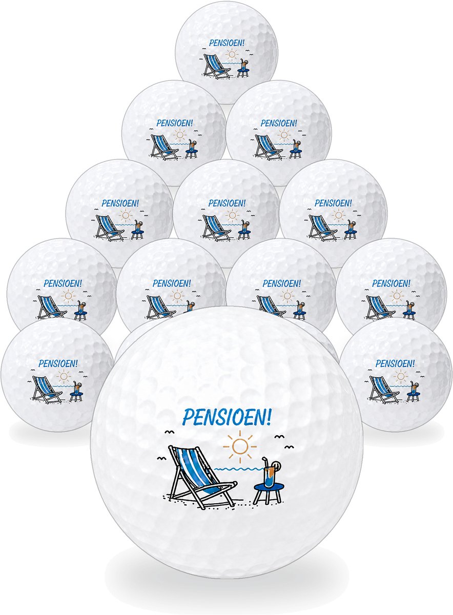 Wilson Golfballen Pensioen Cadeau - Afscheid Golf Cadeau - 15 stuks - Golfbal met Opdruk