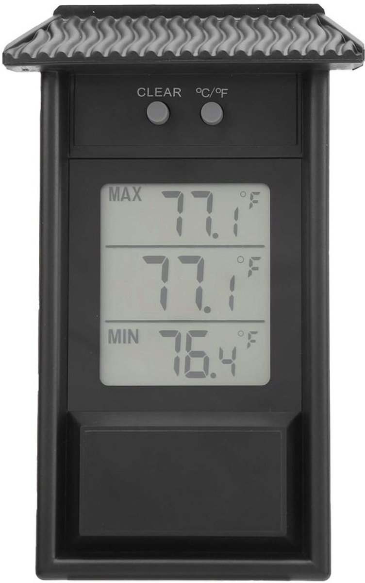 Waterdichte digitale thermometer -20‑50℃ met ophanghaak - ABS materiaal - Keuze tussen ℃/℉ - Compact en duurzaam voor binnen en buiten