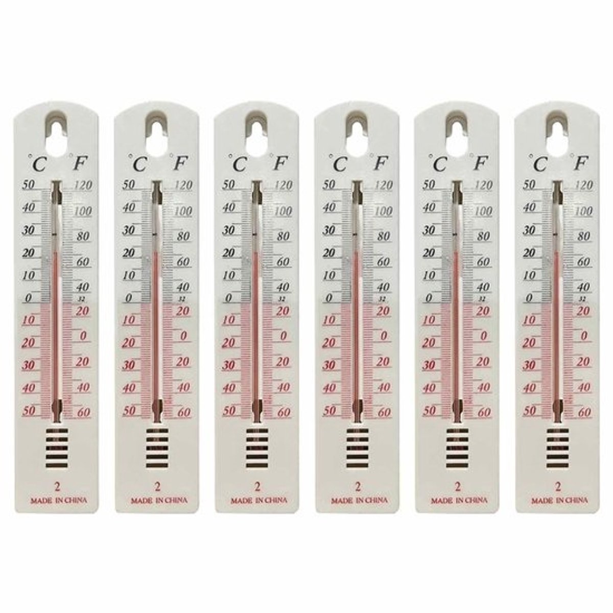 Analoge Binnen- en Buitenthermometer (6 of 12 stuks) - Hoge Nauwkeurigheid, Wandmontage