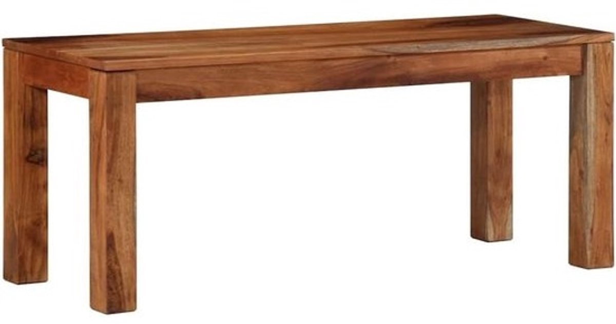 Houten bank 110 cm zwart frame massief acacia hout