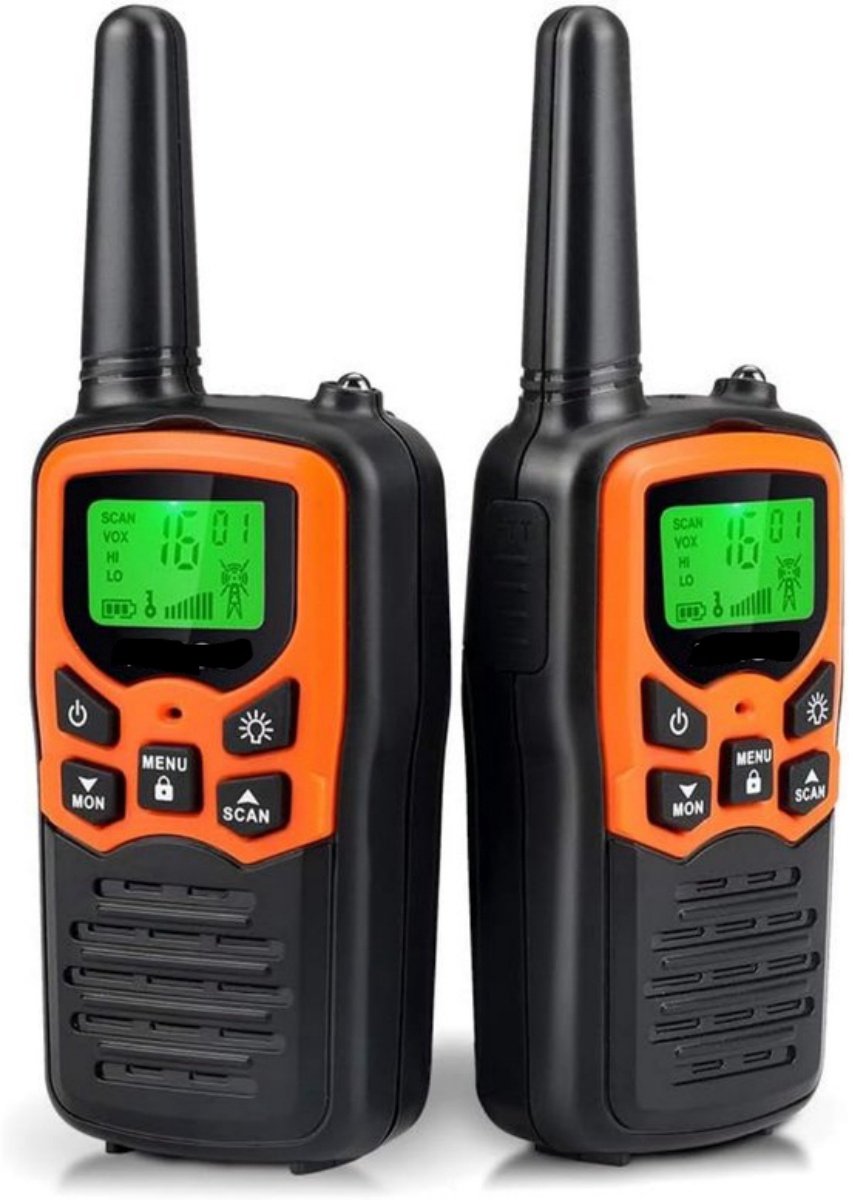 Walkie Talkie - Walkie Talkie voor volwassenen over lange afstand - Met 8 FRS-kanalen - Walkie Talkie voor thuis met LED-zaklamp VOX LCD-scherm - Geschikt voor wandelen - Kamperen (2-pack)
