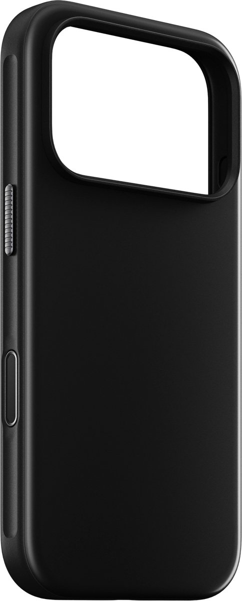 Nomad Sport hoesje iPhone 18 Pro – Bescherming tegen vallen van 2,5 meter – Compatibel met MagSafe en Qi opladen – Verwisselbare oranje zijknoppen - Zwart