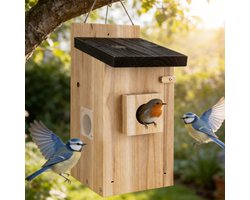 Vogelhuisje met Camera 5 MP - Smart Vogelhuisje Buiten met Zonnepaneel & WiFi - Slim Voederhuisje met Nachtzicht, Bewegingsdetectie & App - Weerbestendig