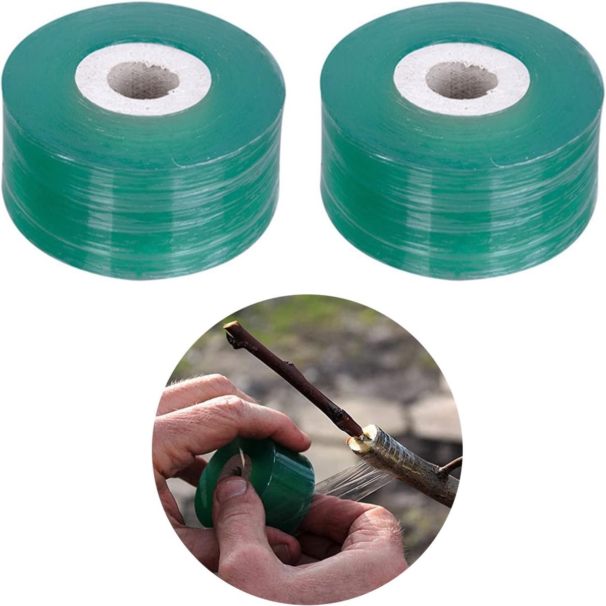 Transparant elastisch kweekbandje 2 x 2 cm voor het vermeerderen van fruitbomen en bloemen, ideaal voor tomatenplanten en tuinieren