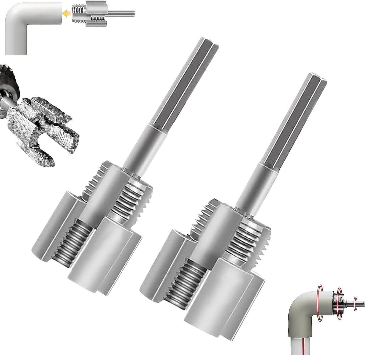 Professionele buisknipper voor 1/2 inch en 3/4 inch buizen, geschikt voor interne en externe schroefdraad, ideaal voor waterleidingen en herbruikbare schroefdraadbewerking