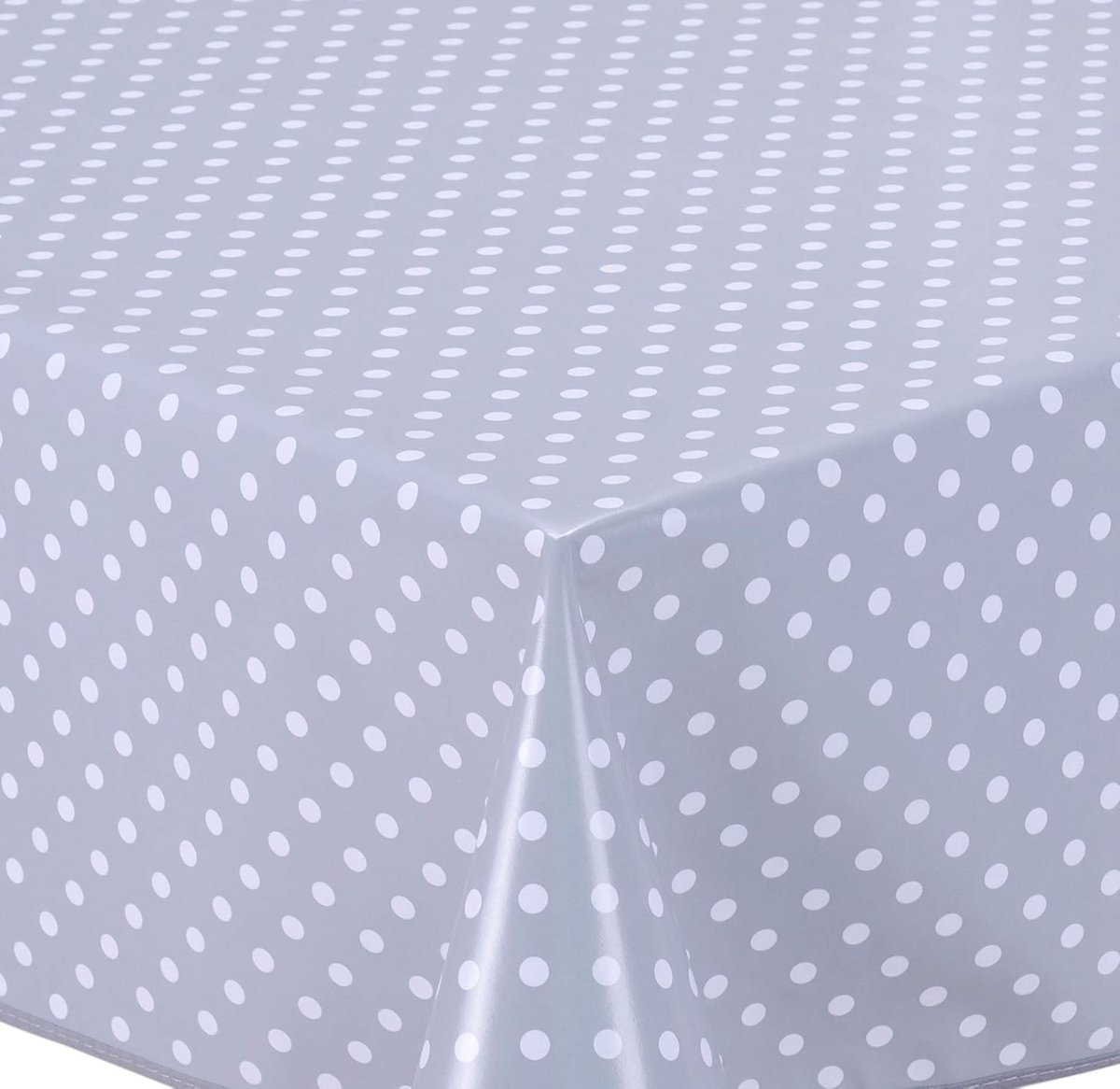 Direct Veeg Schoon Tafelkleed Tafelzeil PVC Tafelkleed Tafelkleed Beschermer Kleine Polka Dot, 100cm x 140cm 39"x55" Grijs Licht