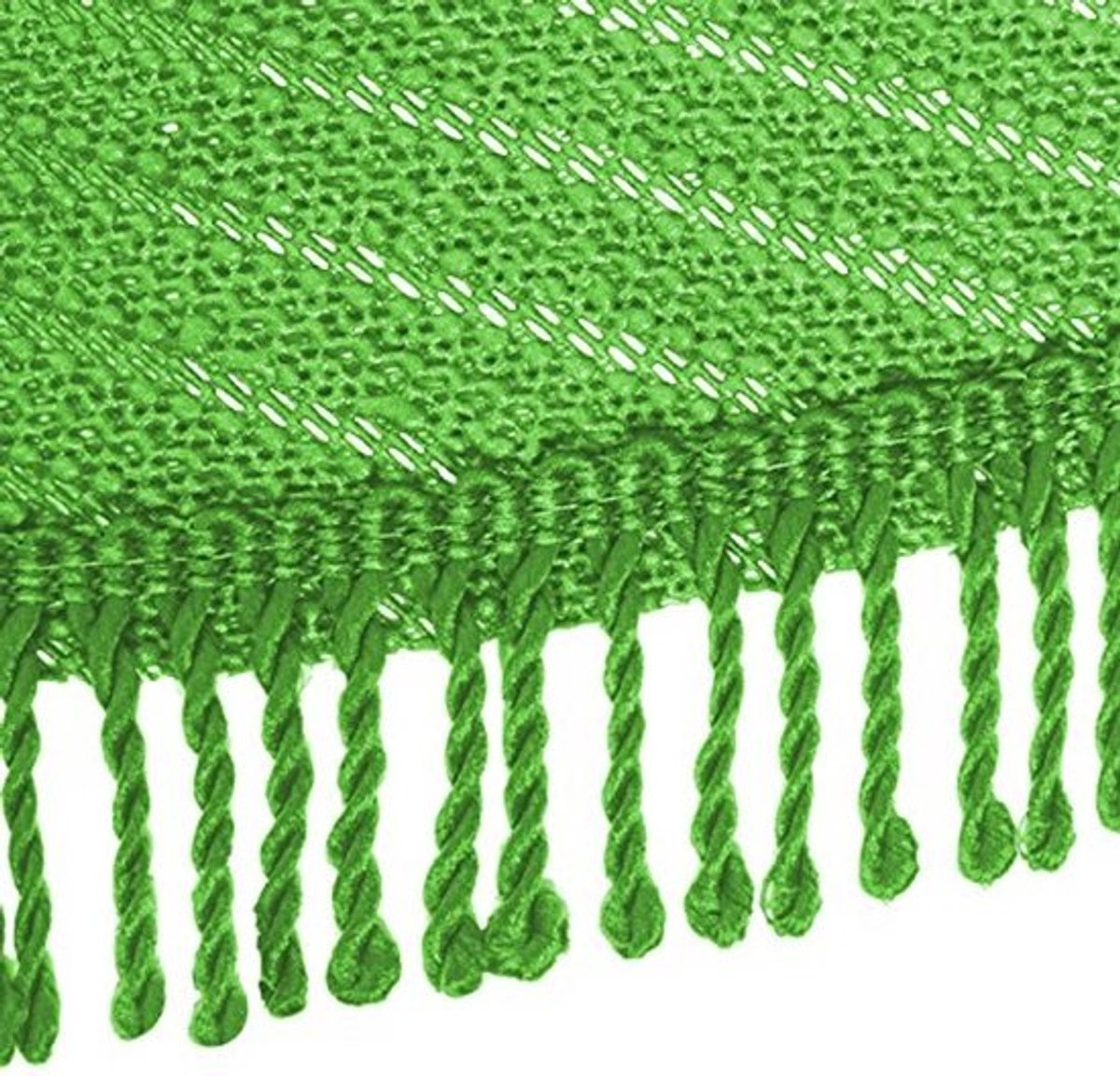 Rond Tuintafelkleed Ø 140 cm – Outdoor Tafelzeil met Franjes – Weerbestendig en Antislip – Lichtgroen