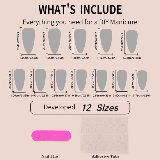 Press on nails set van 24 amandelvormige korte Franse nagels om op te plakken, 3D, violet, zwart, kleurverloop, kunstnagels, zachte gel, korte nageltips — afbeelding 3