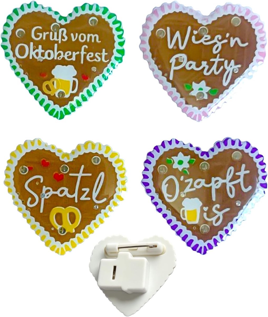 Broches, Objet DéCoratif Lumineux, Beierse accessoires voor dames en heren, voor bierfestivals, feestjes en carnaval
