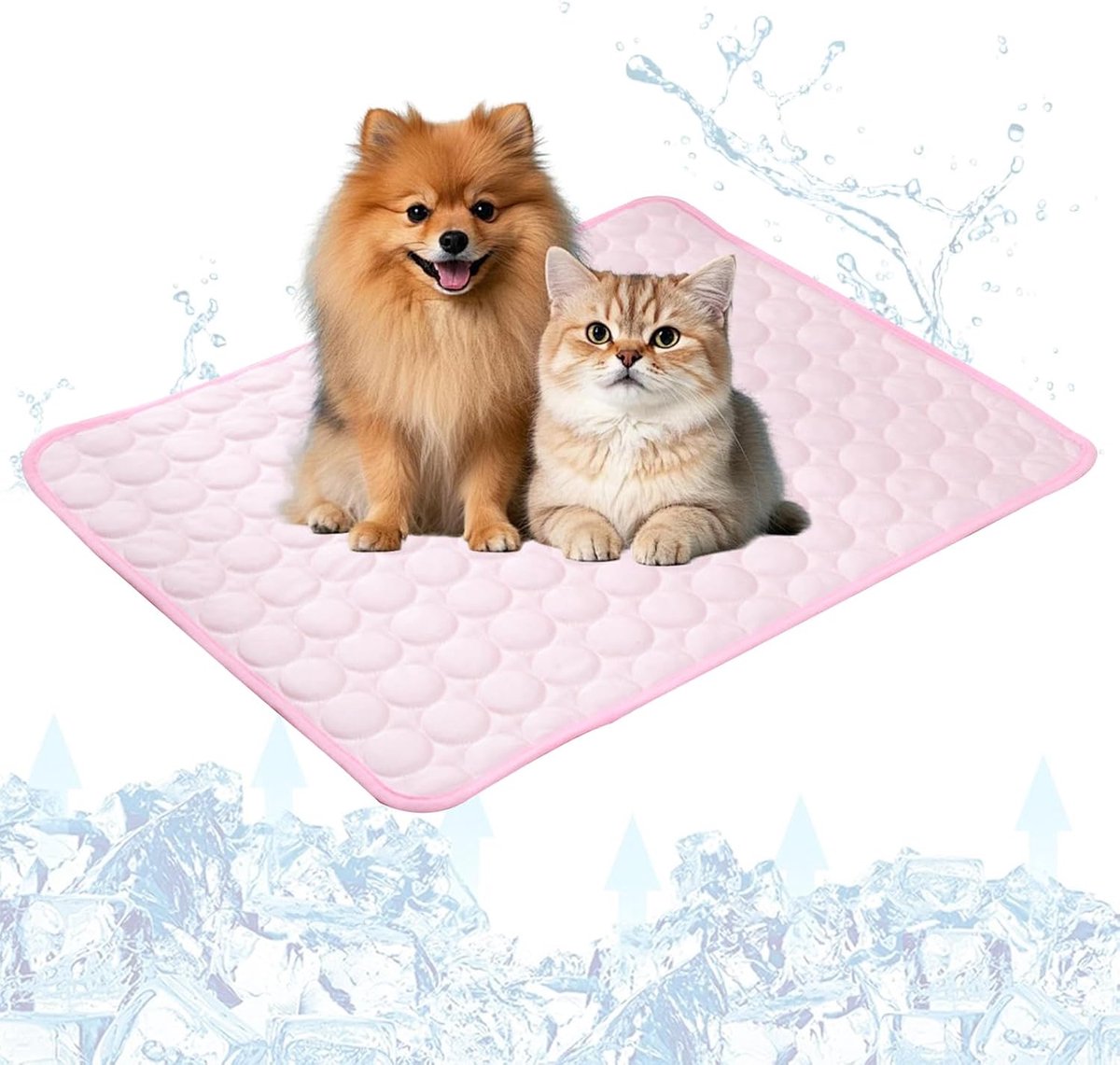 Koelmat voor honden, 70 x 55 cm, koelmat voor honden, zomer, verkoelende mat voor honden, zachte koelmat voor honden, koelmat voor katten, roze
