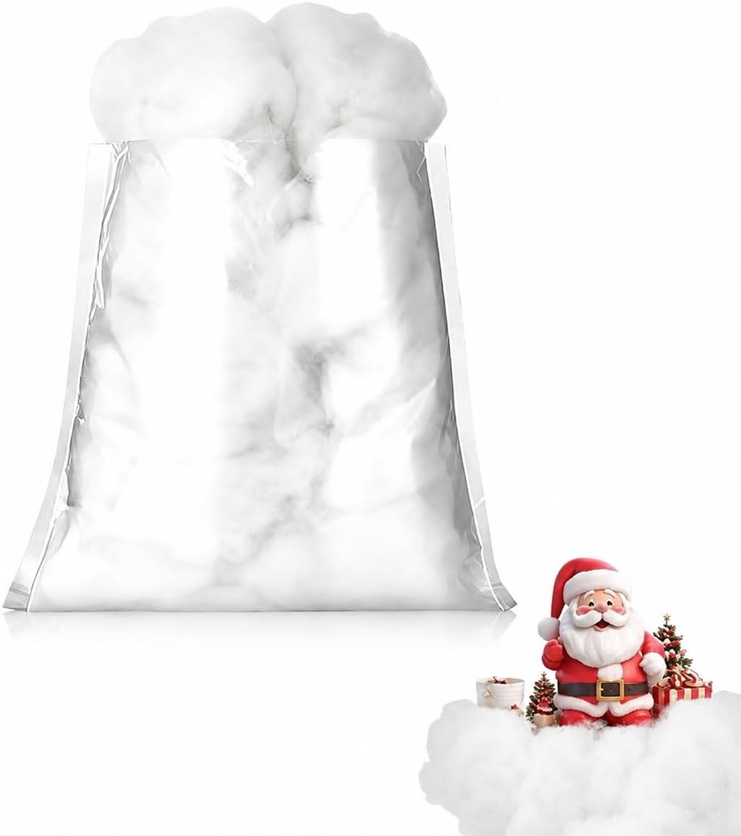 Kunstsneeuw kerstdecoratie 150g winterlandschap decoratief katoen zacht en herbruikbaar sneeuwpluis voor kerstboom haard vloer feest tafeldecoratie wit