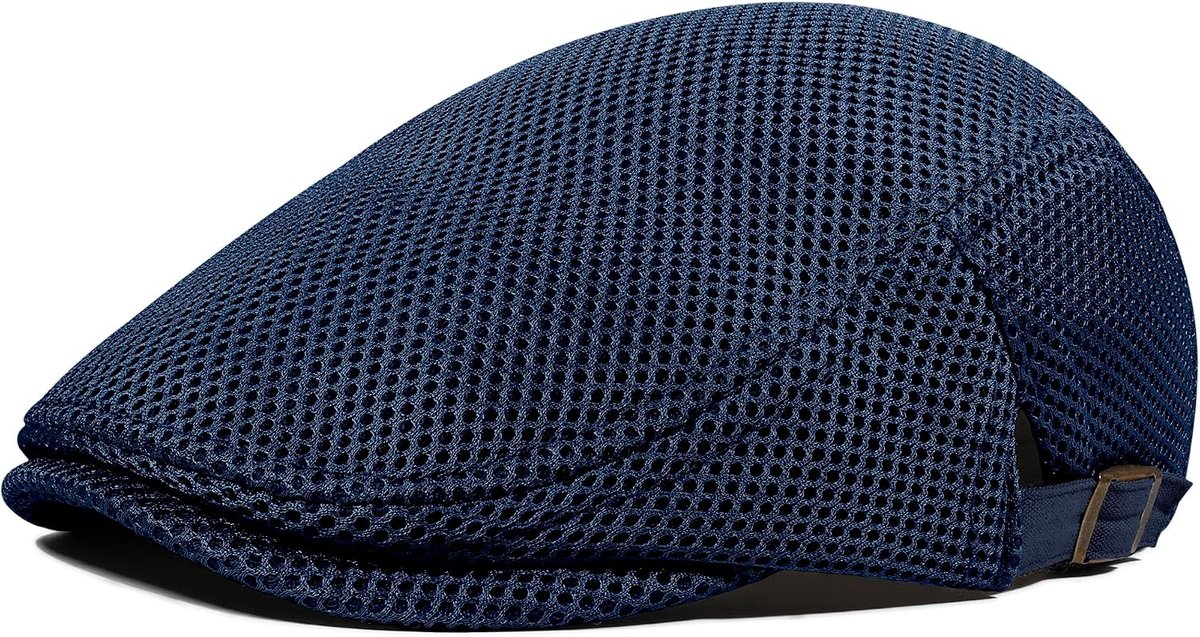 Platte pet voor heren, zomer, zacht, mesh, pet