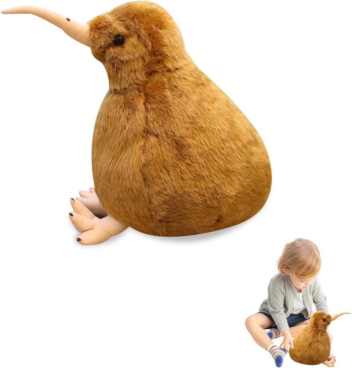 Vogel pluche dier, vogel, pluche, realistische pluche dier, kiwi pluche pop, 20 cm, schattige pop, zachte cadeaus voor kinderen, jongens en meisjes