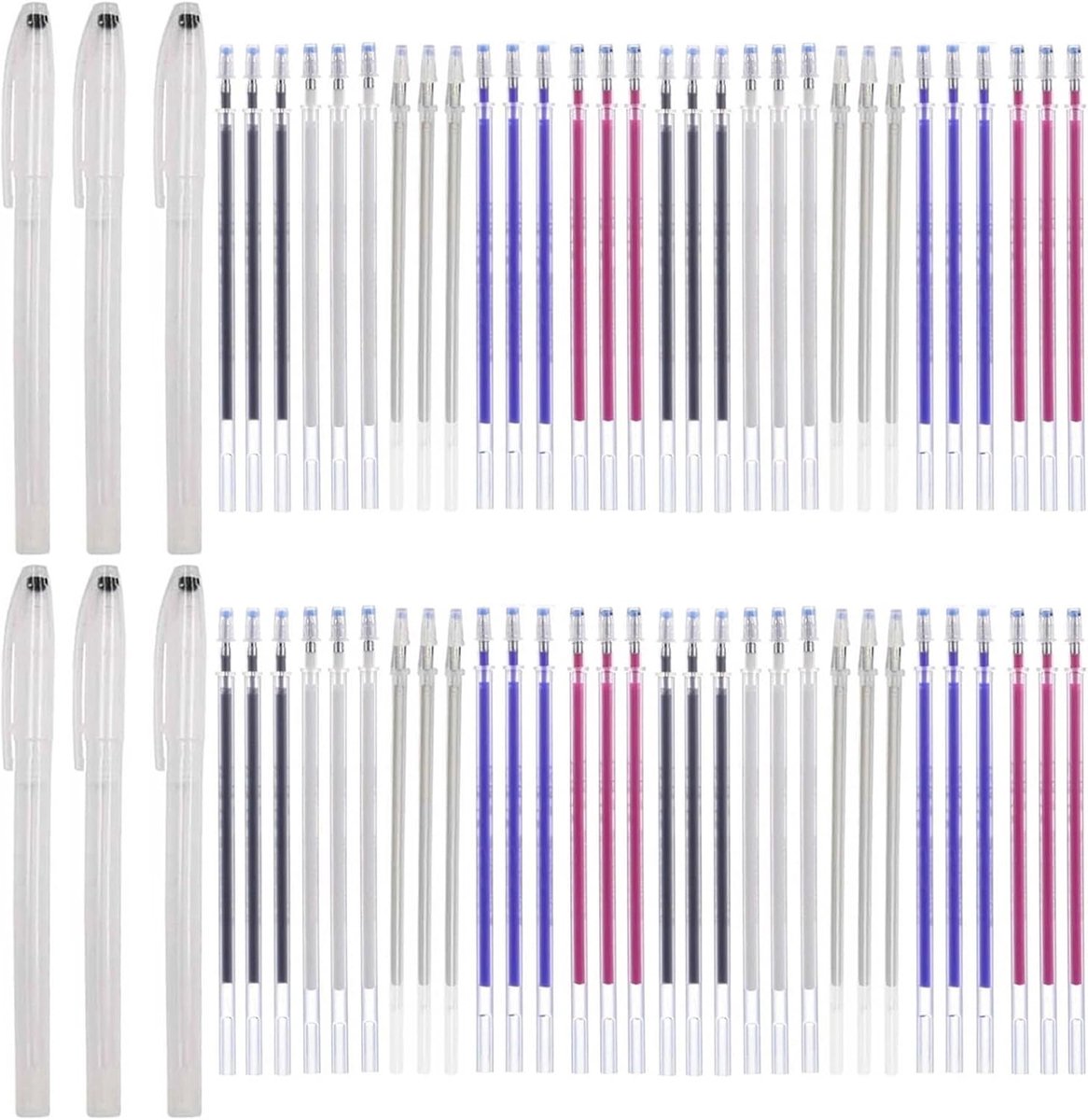 6 stuks uitwisbare stofmarkers met 30 vullingen, stofmarkers van stof, uitwisbare borduurstift voor quilten, naaien, kleermakers, markeringen