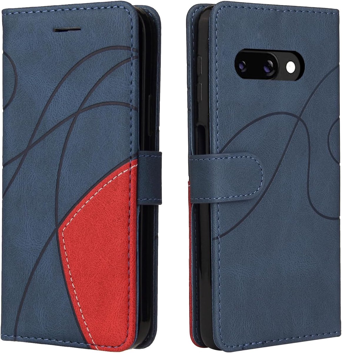 Beschermhoes voor Google Pixel 10a, flip wallet case cover, beschermhoes van PU-leer, portemonnee met magneetsluiting voor Google Pixel 10a, blauw