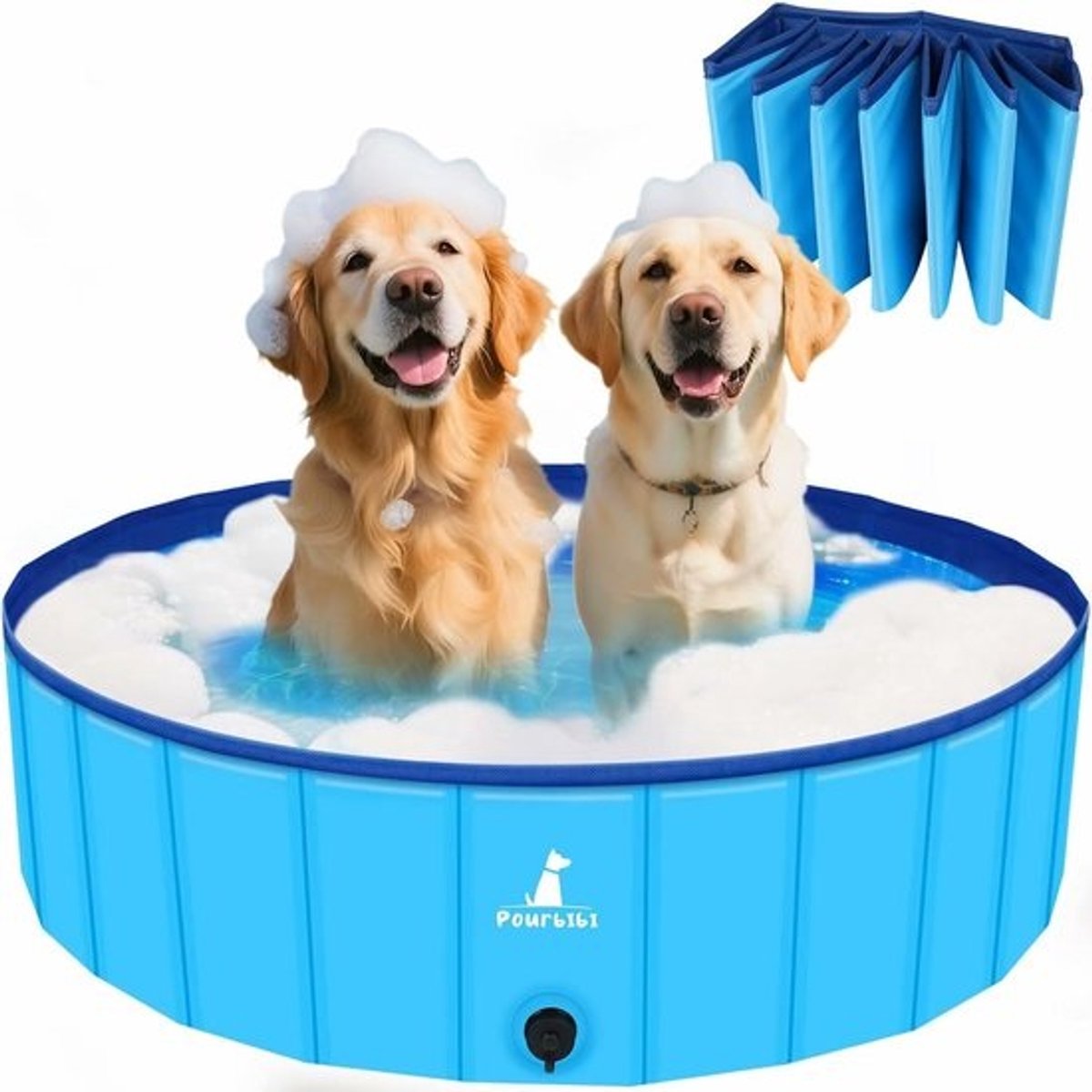 Honden zwembad 80 x 20 cm - Inklapbare douchebak voor huisdieren - Antislip en milieuvriendelijk