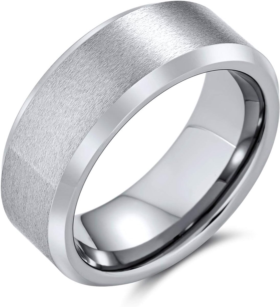 Jewelry Pas uw Ring Bruiloft Unisex Titanium Gunmetal Zwart Zilver Tone Voor Mannen Vrouwen Comfort Fit 8Mm Maat 6-14