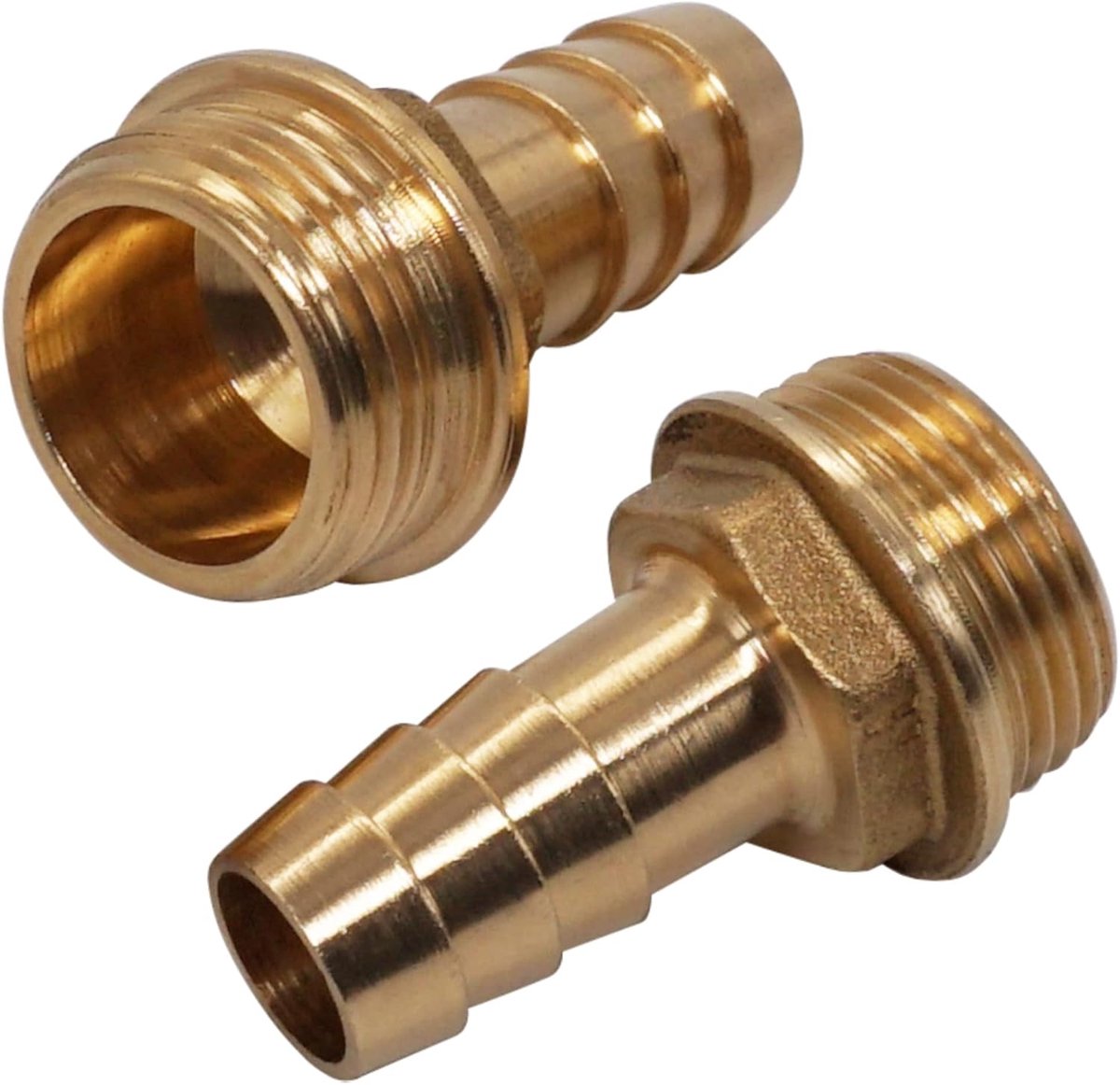 2 stuks mannelijke schroefdraad weerhaak messing fitting 3/4" x 16 mm, slang prikkeldraad adapter, slangstaart connector, BSP schroefdraad