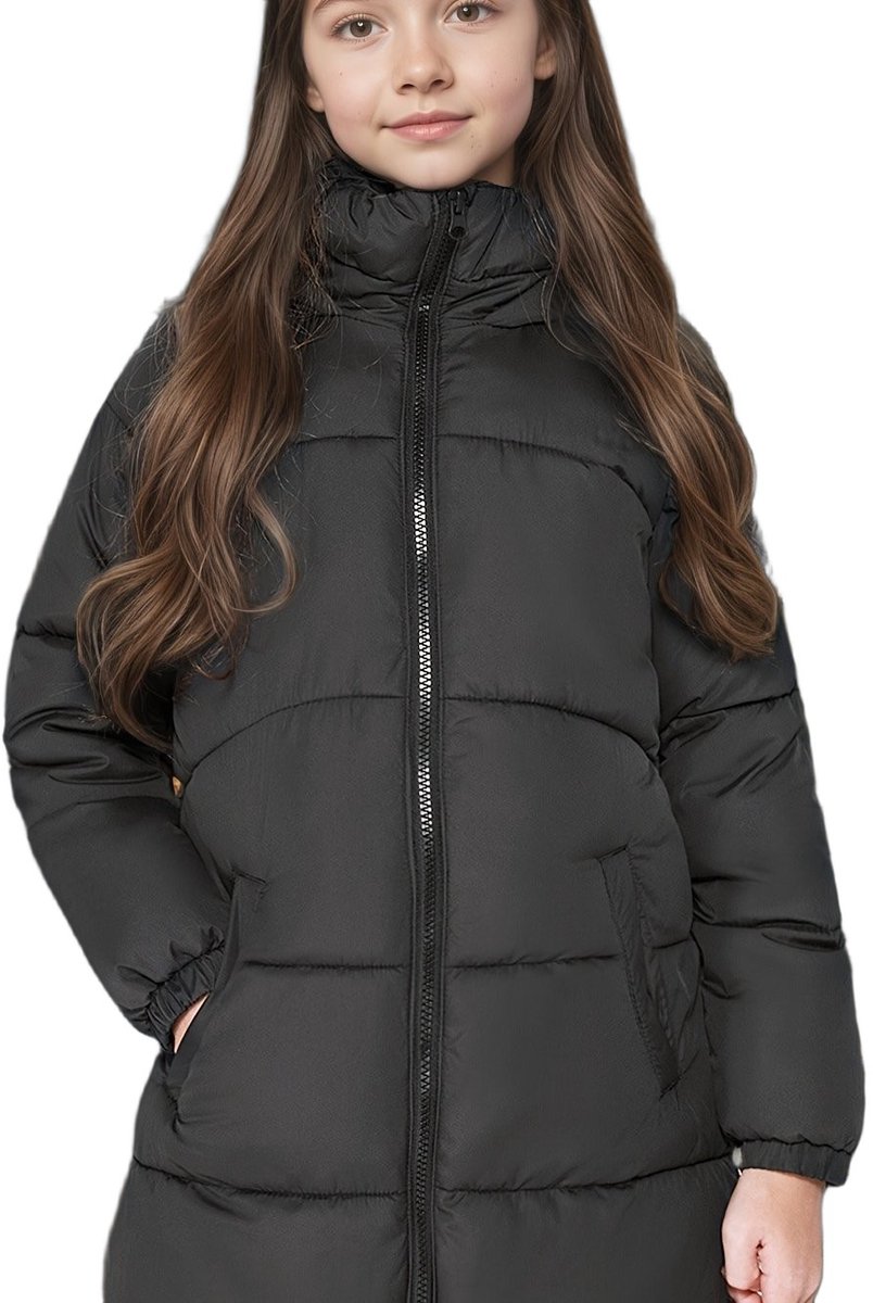Currero Winterjas Parka Meisjes Lange Jas Meisje Wintermantel Overjas Gewatteerd Waterdicht Winter Stijlvol Mantel Kinderen 14 Jaar Zwart