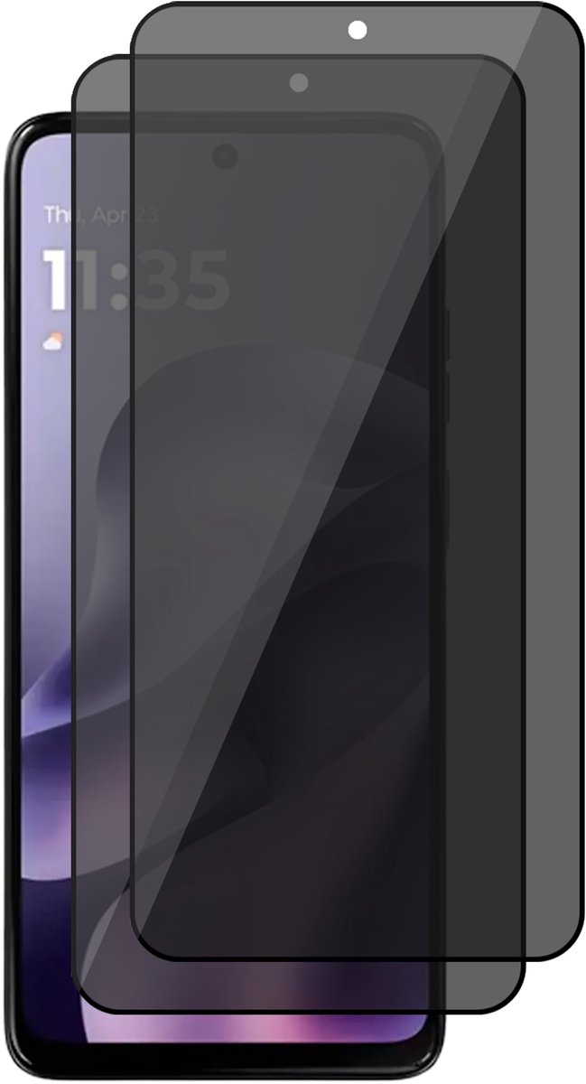 Privacy Screenprotector geschikt voor Motorola Moto G17 (Power) / G15 (Power) – 2 Stuks – Full Cover Gehard Glas – Anti Inkijk – Privacy Filter