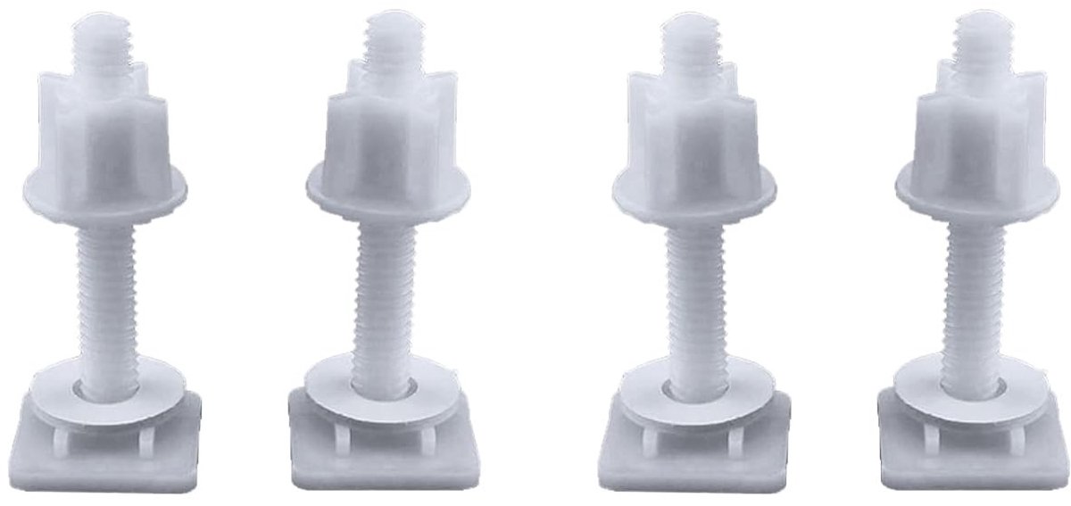 Toiletbril Scharnier Set - 4 Stuks Plastic Schroeven voor Toiletdeksel Reparatie en Installatie - Geschikt voor de meeste Toiletten