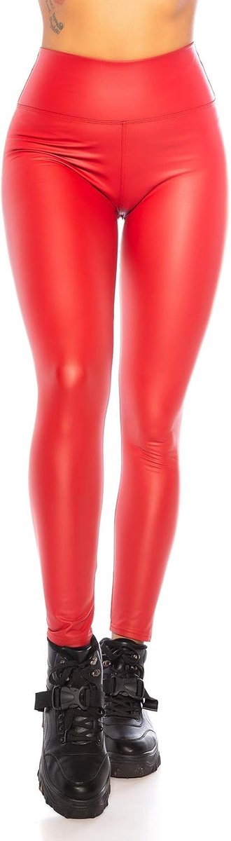 Leggings, voor dames, wetlook, lederlook, thermisch