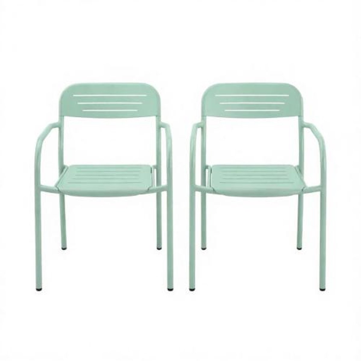Tuinstoelen set - Compacte lounge set - Stapelbare tuinstoelen - Roestvrij - 120 kg draagkracht - Balkon en terras - 56x58x78 cm - Groen