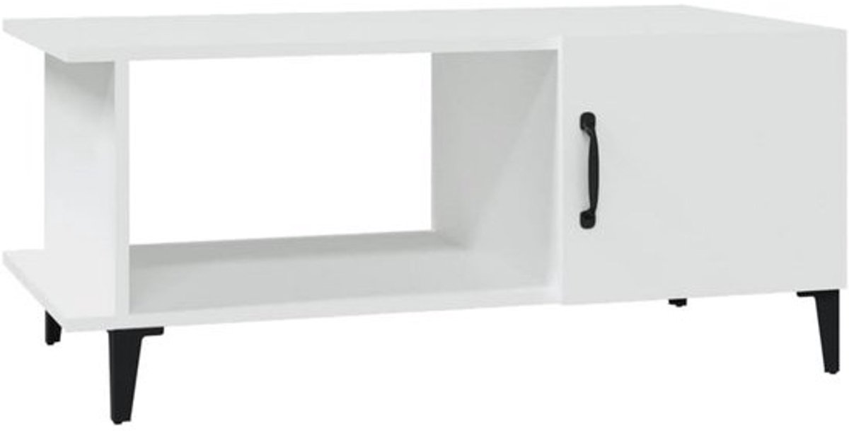 Salontafel Rechthoekig met Opbergruimte 90x50x40 cm Wit