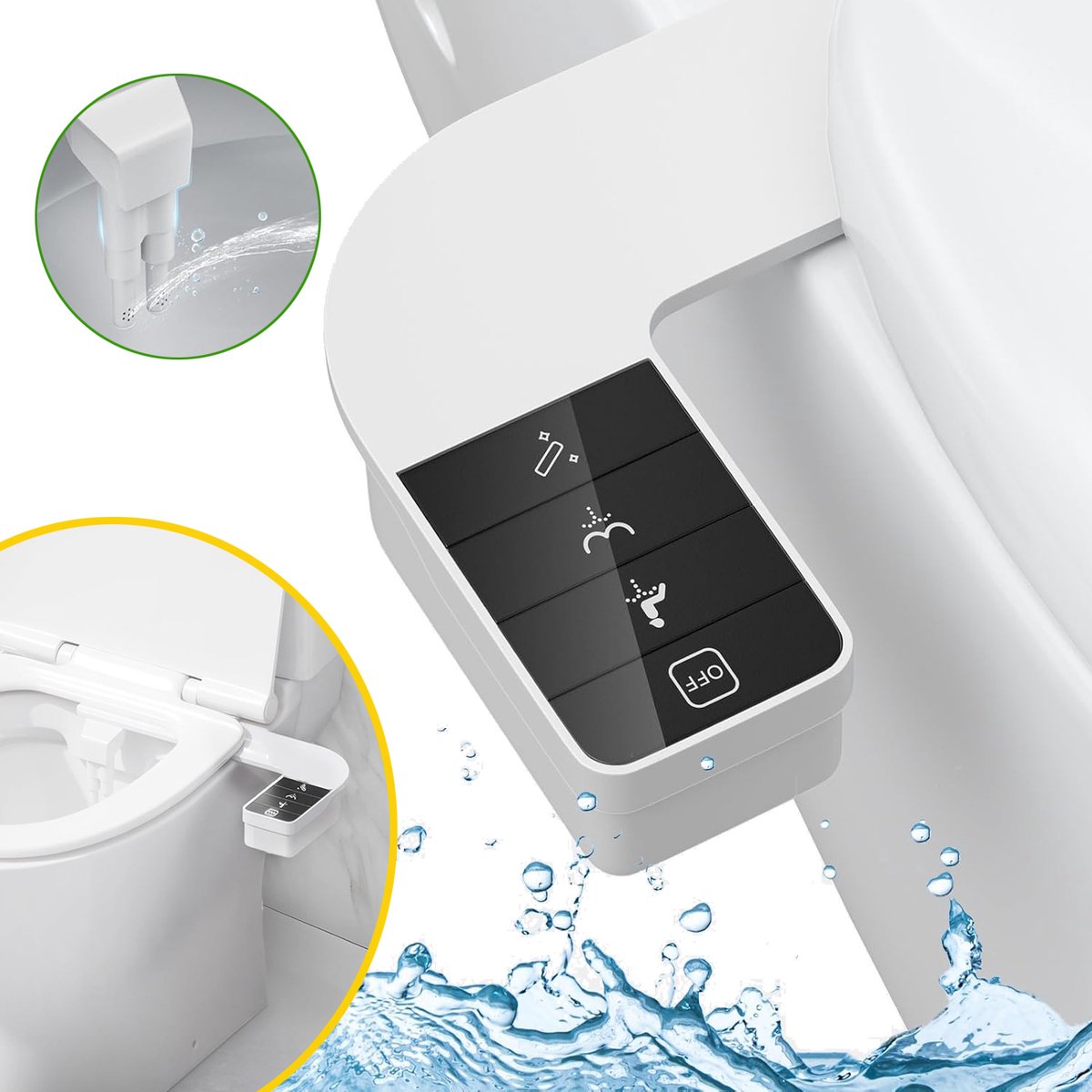 Bidetopzetstuk Voor Toilet - Toiletbril Met Bidetfunctie En Vers Water - Bidet Toiletbrilbevestiging - Zelfreinigende Watersproeier