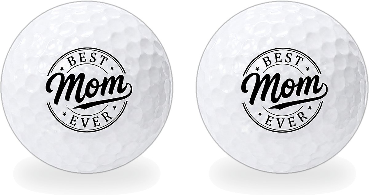 Golfballen Best Mom Ever - Moederdag Golf Cadeau - 2 stuks - Wilson - Bedrukte Golfballen