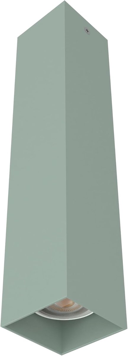 Plafondlamp van metaal, vierkante vorm, afmetingen 6 x 6 x 30 cm, kleur groen, Verlichting, Lampen Woonkamer, Made in Italy
