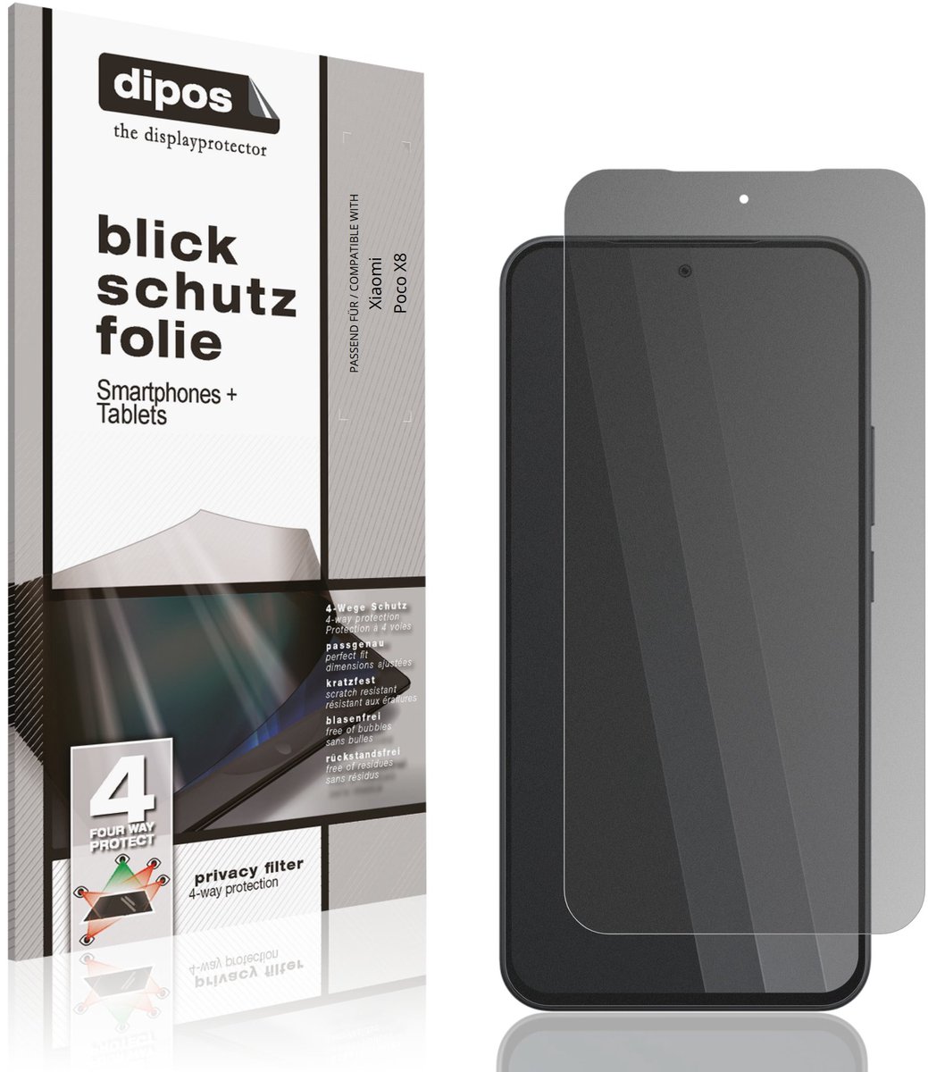 dipos – Matte Privacy Screenprotector geschikt voor Xiaomi Poco X8 | Anti-Spy Beschermfolie