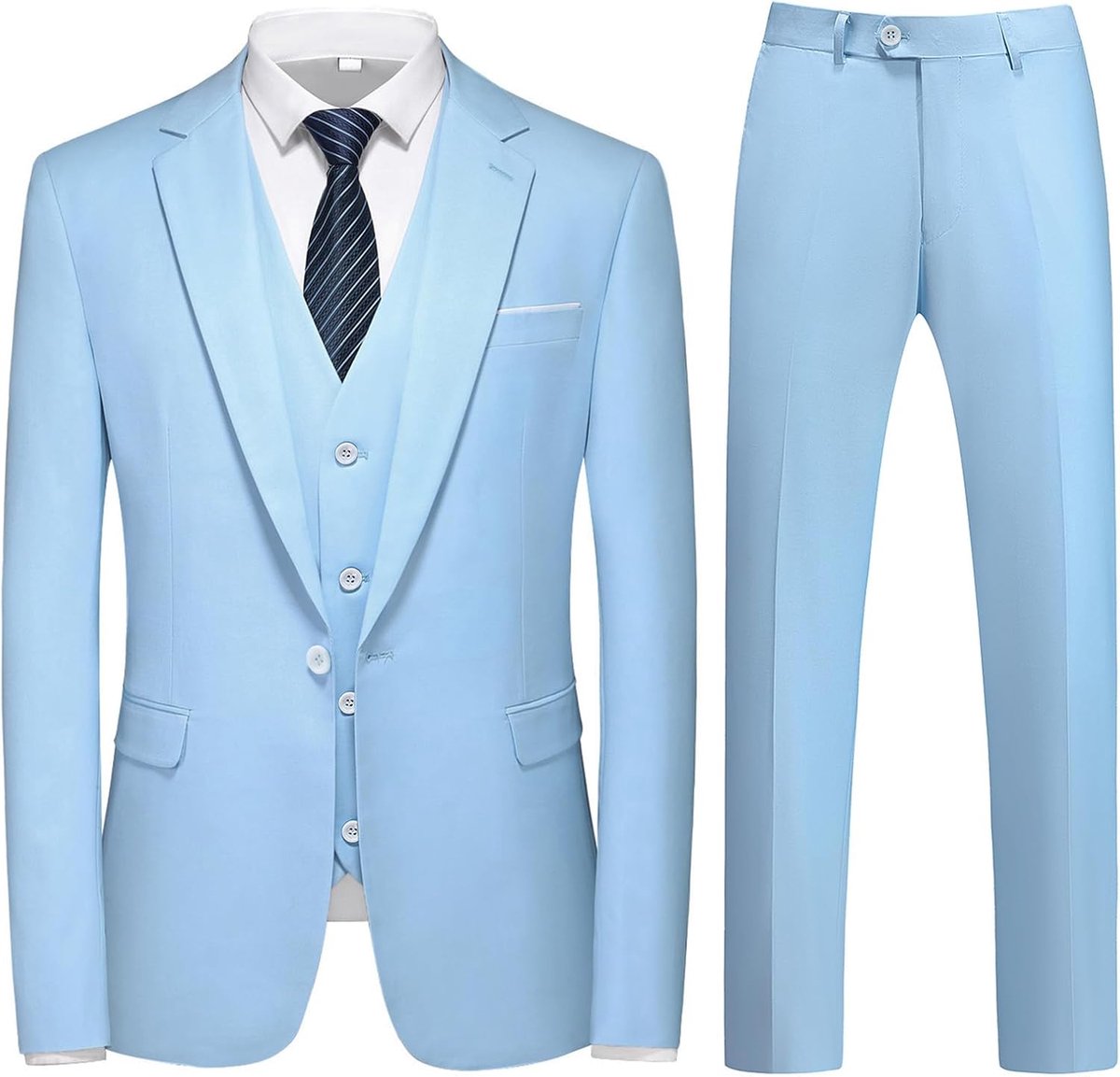 3-delig pak business smoking pak met één knop voor mannen smoking klassieke blazer vest broek set