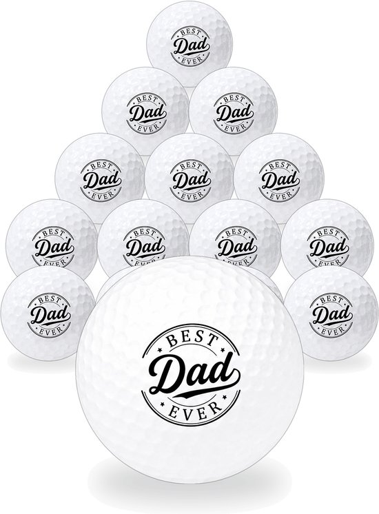 Golfballen in piramidevorm, bedrukt met "BEST Dad EVER".