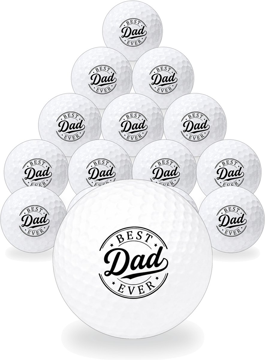 Wilson Golfballen Best Dad Ever - Vaderdag Golf Cadeau - 15 stuks - Bedrukte Golfballen