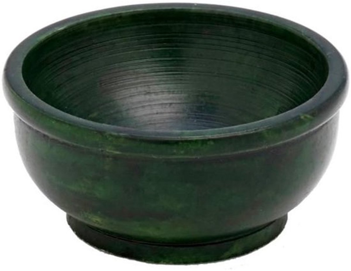 Groene Wierookbrander van 6,5 cm Doorsnede - Decoratieve Zeepsteen Brander