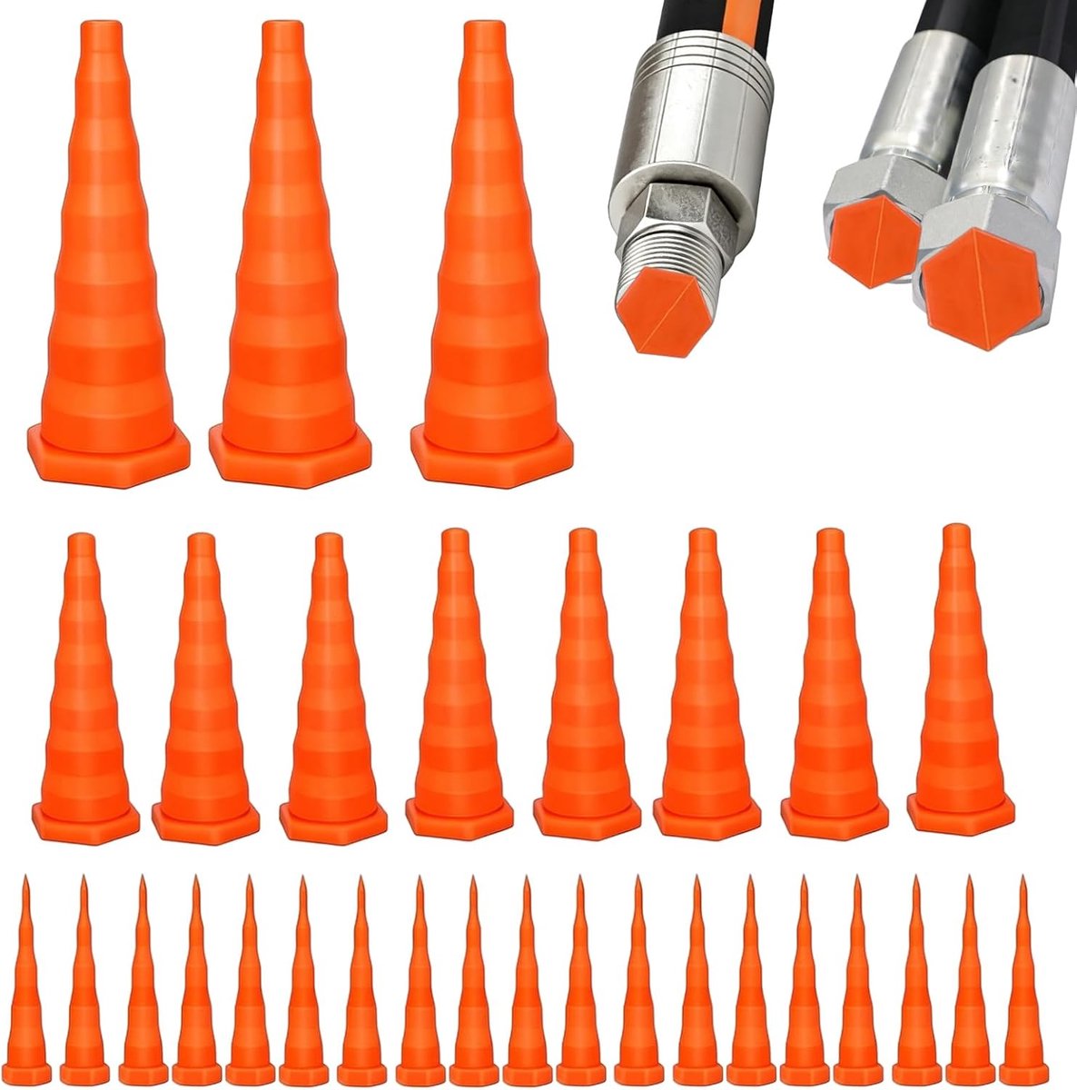 30 stuks hydraulische stoppen, hydraulische slangstoppen, 3 maten, universele rubberen stoppen, conische sluitingen voor leidingen, oliepijp, lekpreventie, irrigatie