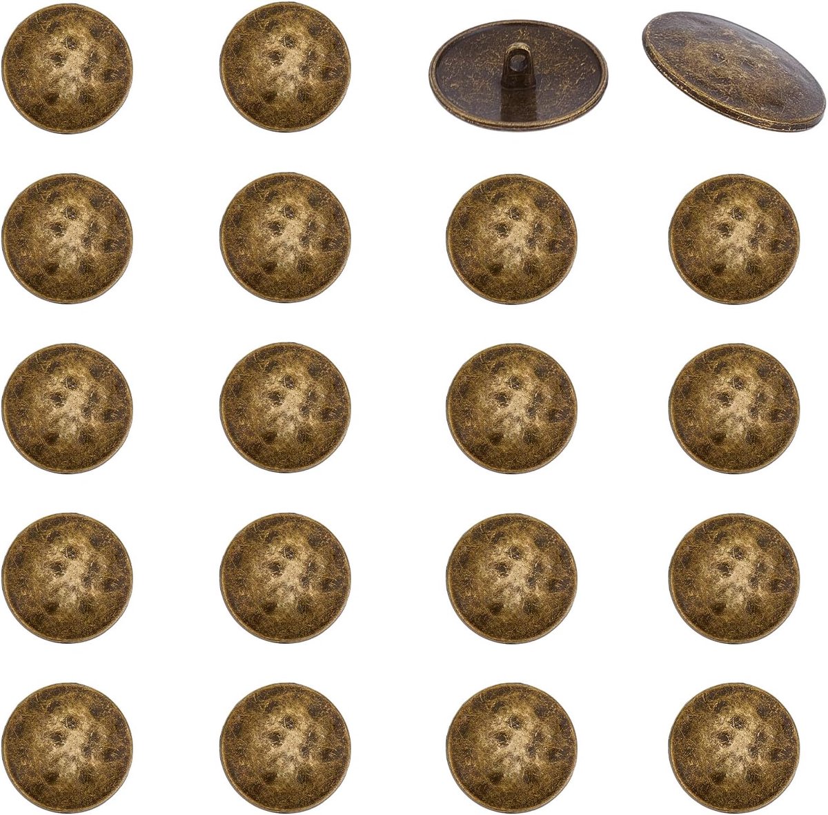 Knopen met metalen schacht 25 mm, nostalgische knopen met schacht van legering, naaisluitingen, antiek goud voor handwerk en kleding