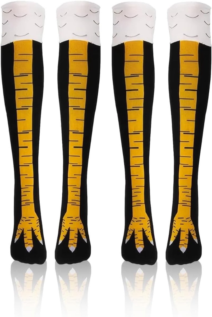 Grappige Kippenpoot Sokken voor Volwassenen - Overknee Sokken voor Feest, Carnaval en Cadeau - Comfortabele en Ademende Kostuumsokken