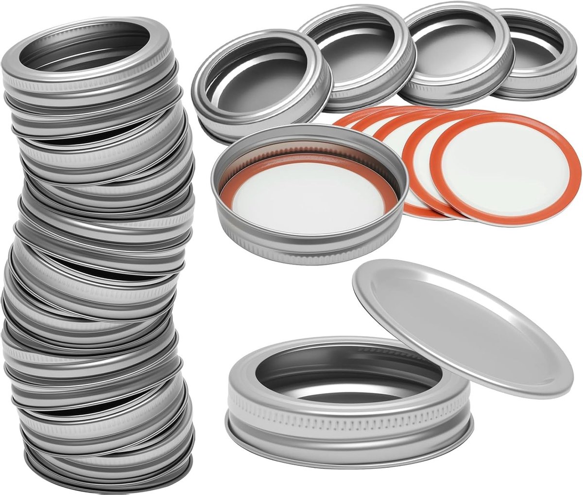 15 Stuks Preserving Glazen Lids 70mm, Luchtdichte Inmaakdeksels voor Potten, Herbruikbare Schroefdeksels voor Pickles, Snoep en Jam
