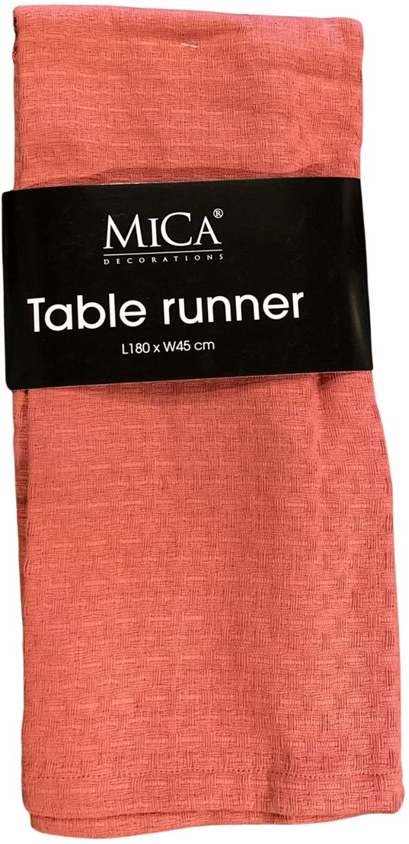 Mica Tafelloper Zalmroze 180x45 cm – Tafel Loper – Decoratieve Tafeldecoratie voor Eettafel