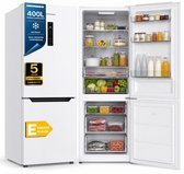 Heinner HCNF-HM400DINVE++ Koel-vriescombinatie – 400 L – No Frost – Dual Inverter Technologie – Energieklasse E – Touchbediening met LED-display – Super Freeze – Holiday-functie – Open-deur Alarm – Kinderslot – Wit – 5 Jaar Garantie