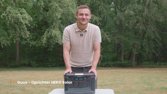 HEKO Solar Master 2000 + Unfold 200 - Powerstation met Zonnepaneel - 2000W (4000W piek) - 1799wh Capaciteit - 200 Wp Zonnepaneel - Draagbaar - Generator - Voor Noodpakket, Stroomuitval, Kamperen en Outdoor